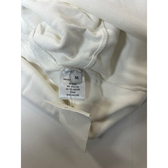 Brandon Maxwell The Julia Belted Knit Tank Top White Size Medium NWT - Picture 7 of 8